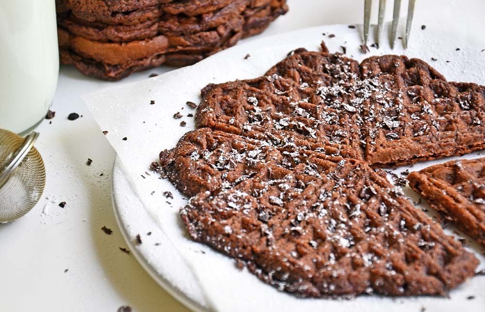 Spicy chocolate brownie waffles